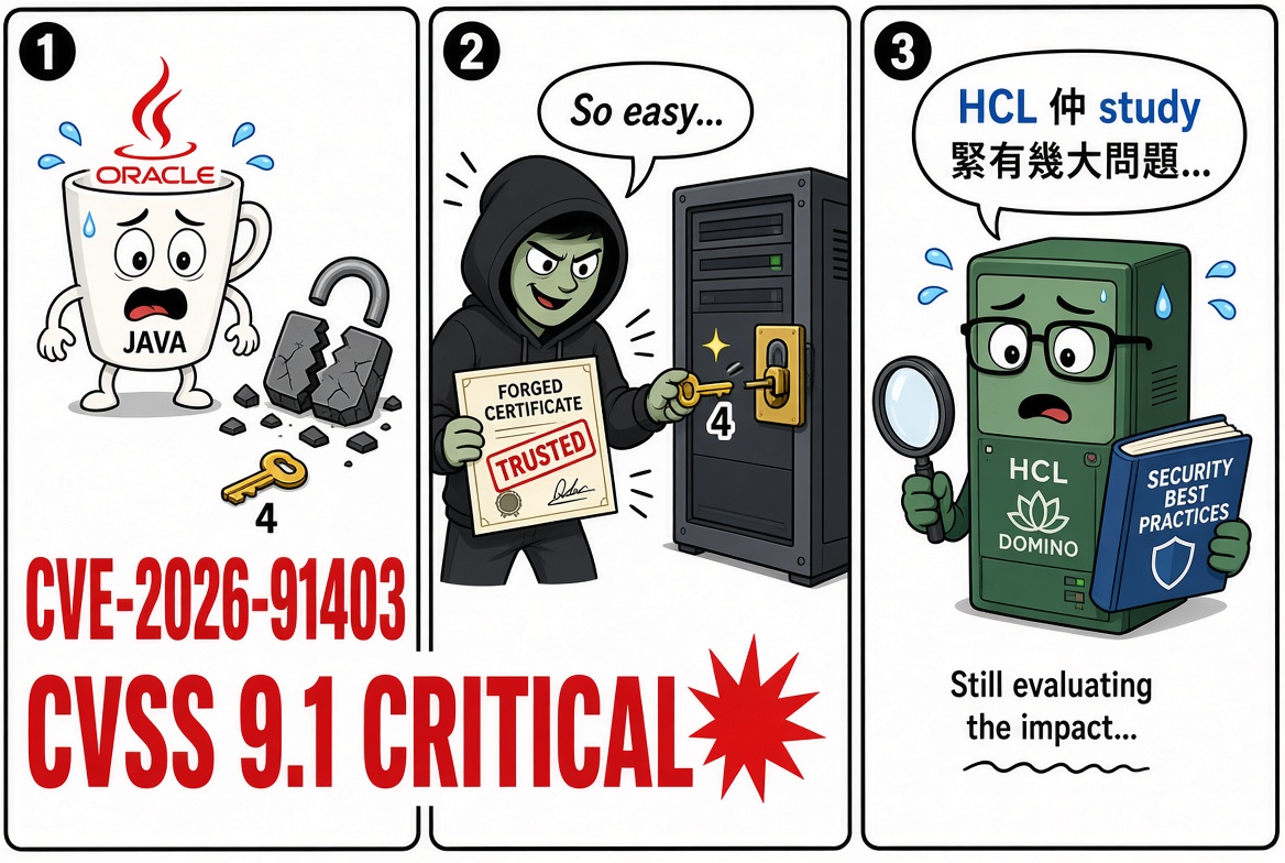 Oracle Java runtime 個CVE-2026-91403 對HCL domino 有幾大影響